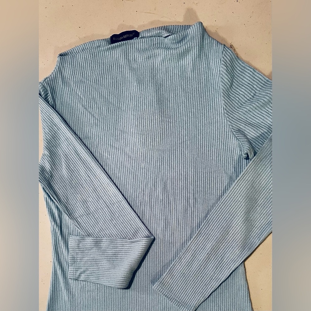 NWT Banana Republic Ribbed Knit Top - Sky Blue - XXL